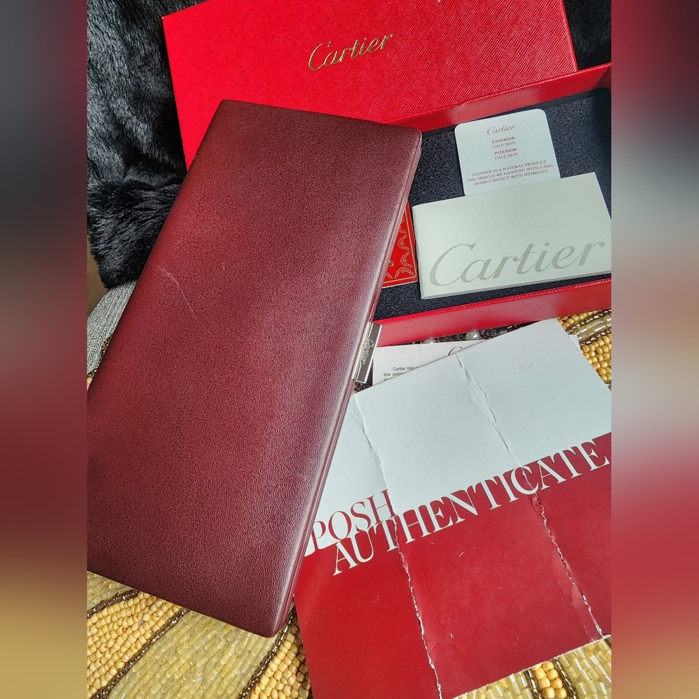 Authentic Cartier Burgundy Card Holder or Wallet